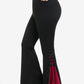 Gothic Lace Up Hem Flare Pants