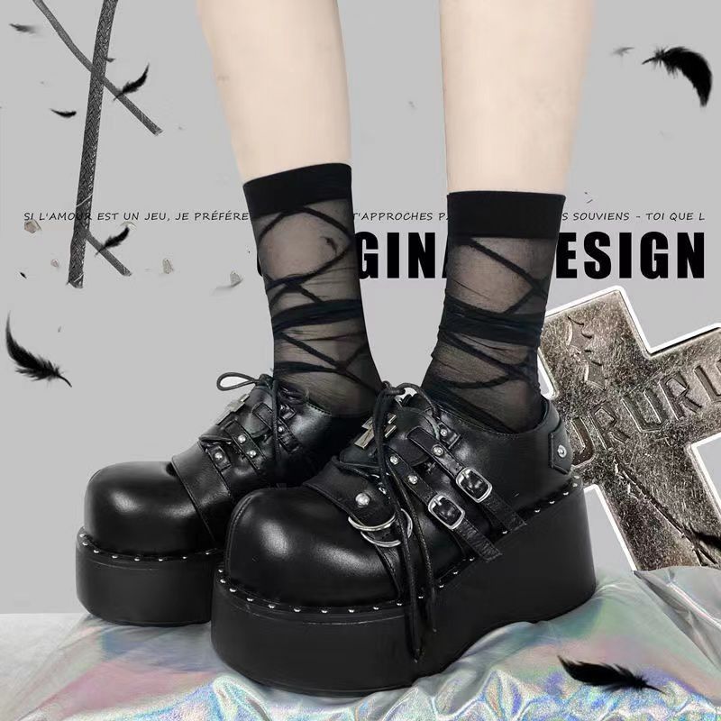 Gothic Platform Shoes with Metal Decoration
