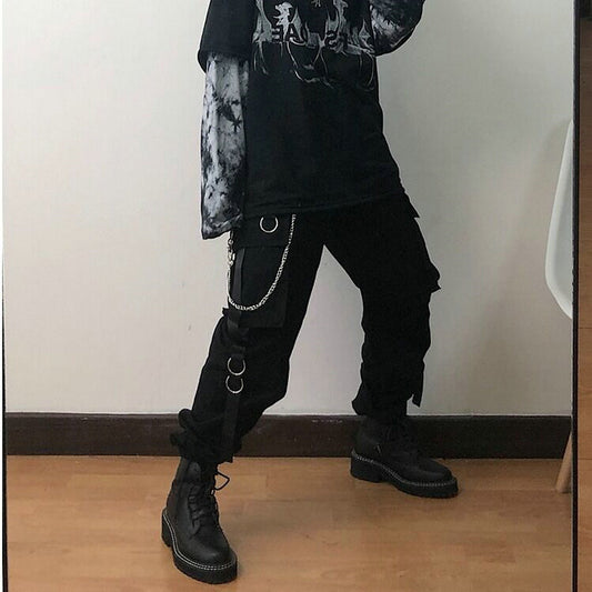 Gothic High Waist Techwear Trousers