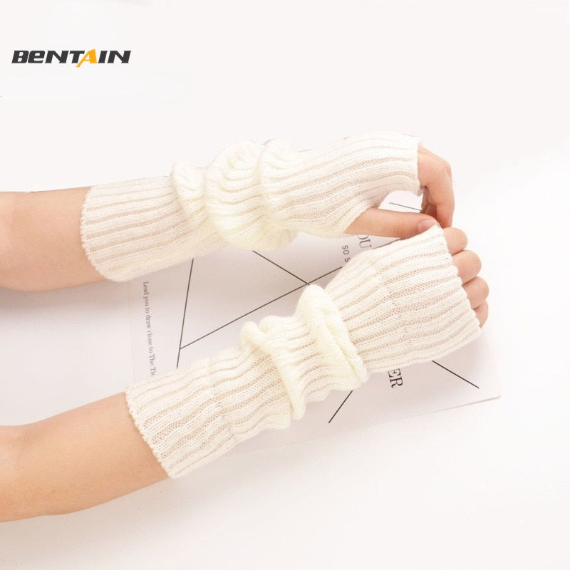Soft Long Fingerless Gloves