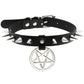 Gothic Choker Necklace with Spikes, Chains and Pendants