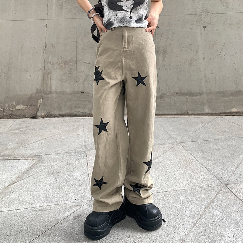 Eyelet Buckle Cyber Punk Baggy Jeans Y2K