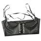 Crop Top with Streetwear Gothic and Dark PU Leather Material