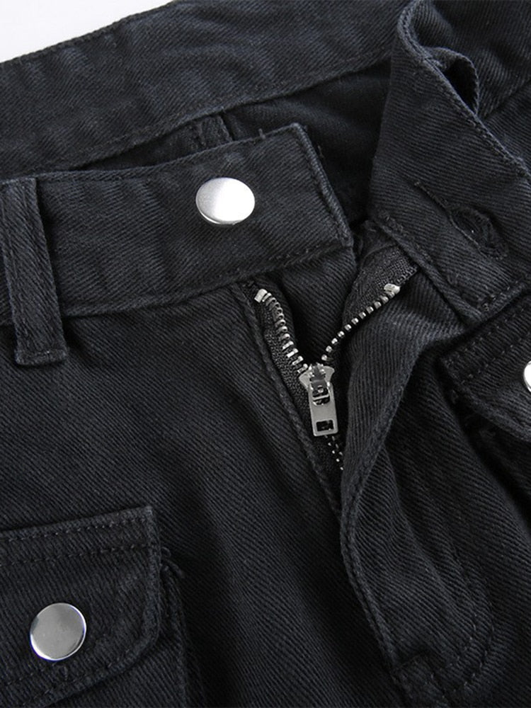 Eyelet Buckle Cyber Punk Baggy Jeans Y2K