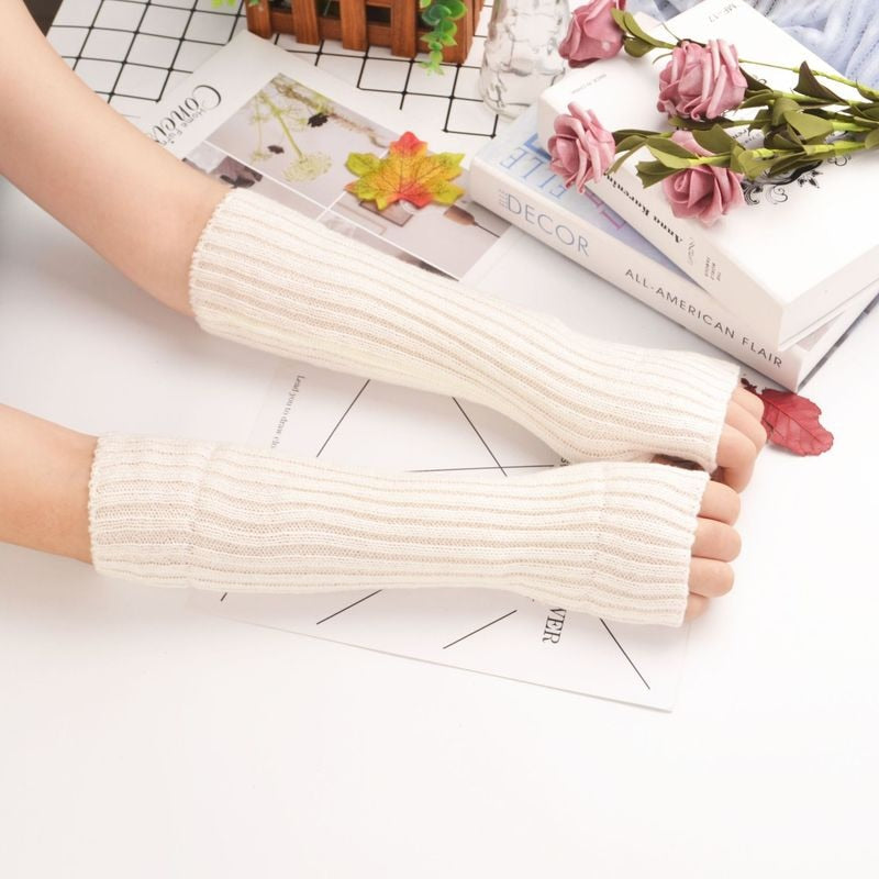 Soft Long Fingerless Gloves
