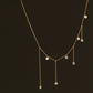 Starlight Tassel Zircon Necklace Clavicle Chain Stainless Steel Plated Gold