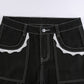 Gothic Lace Splice Baggy Jean with chains.