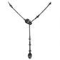 Gothic Thin Chain Necklace with Multiple Skull and Skeleton Pendant Designs