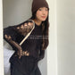 Stylish and edgy Gothic Sweater for women with intricate cut-out pattern