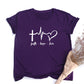 Faith Hope Love Print Summer t-shirt