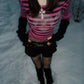 Gothic Skull and Rhinestone Print Crop Top for a bold and edgy look