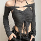 "Gothic Drawstring T-Shirt for an edgy and dark fashion statement