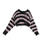 Gothic Pink Striped  Sweater