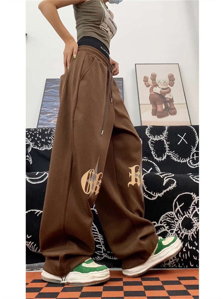 Gothic Brown Joggers Sweatpants