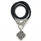 Gothic Rope Necklace with Viking Dragon Knot Pendant