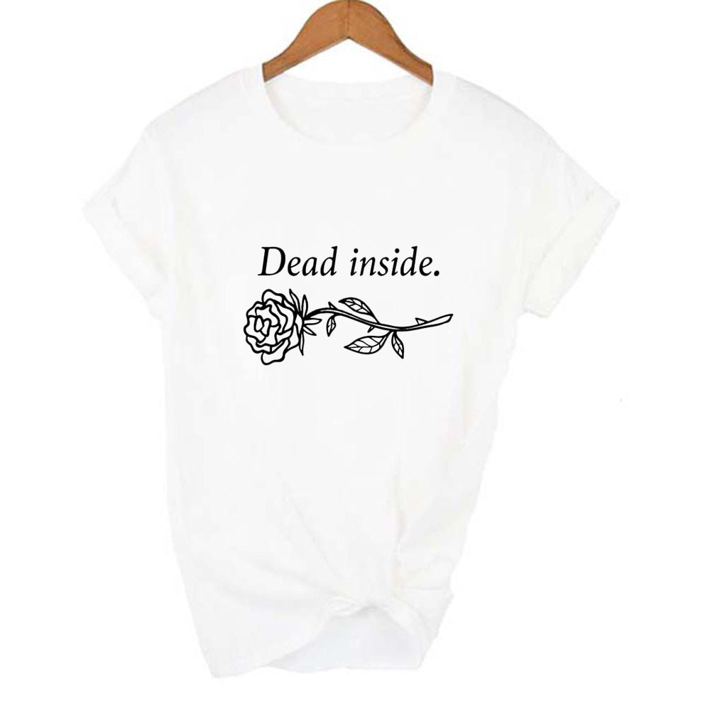 Gothic Dead Inside Dark Graphic T-shirt