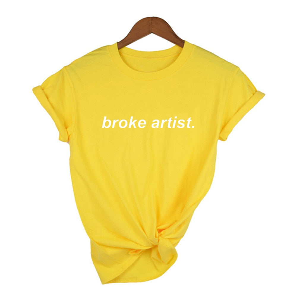 Broke Artist Letters Print Graphic T-shirt