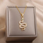 Gothic Chain Necklace with Biting Snake Pendant