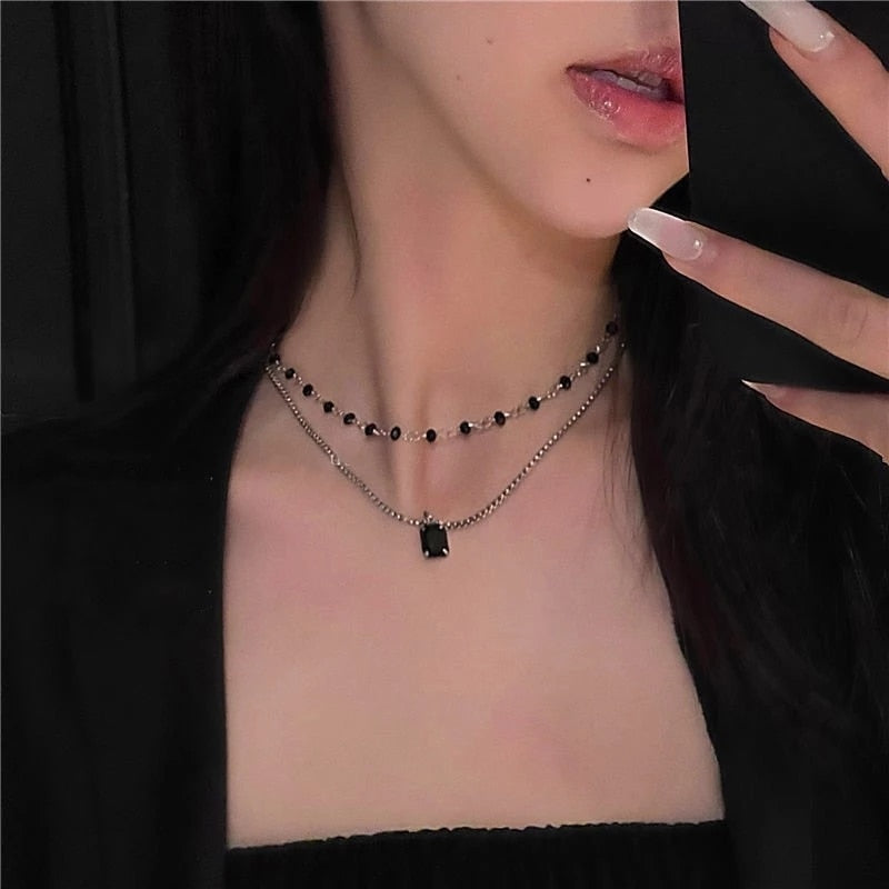 Kpop Gothic Heart Cross Necklace
