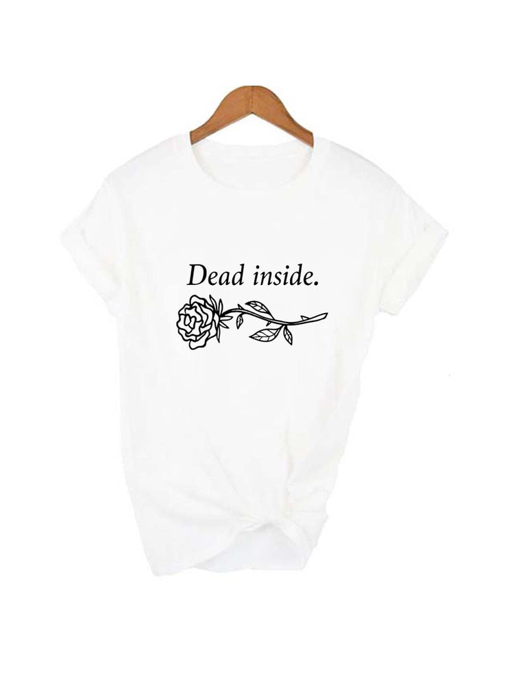 Gothic Dead Inside Dark Graphic T-shirt