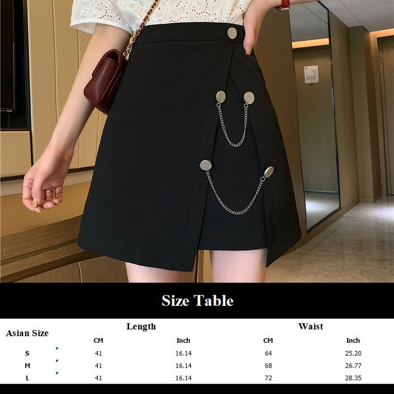 Gothic Korean  Loose BF Shirt and Skirt Set