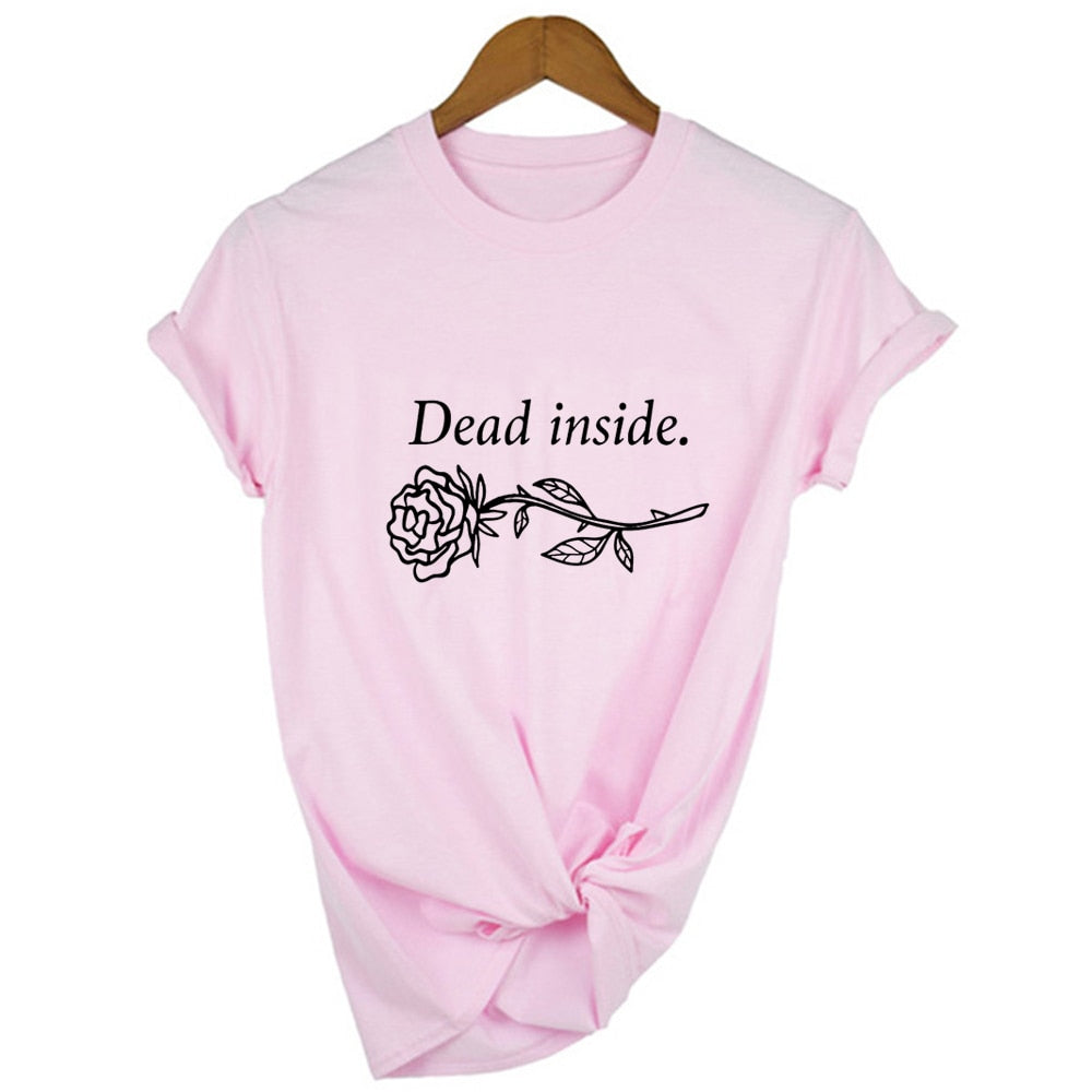 Gothic Dead Inside Dark Graphic T-shirt