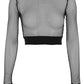 Sexy Mesh Crop Top Tee Shirt with Hollow Out Design