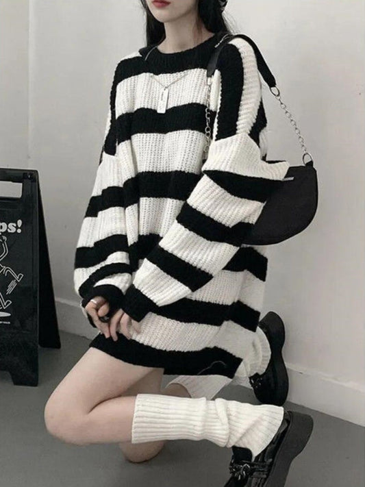 Gothic Deeptown Striped Sweater for Women