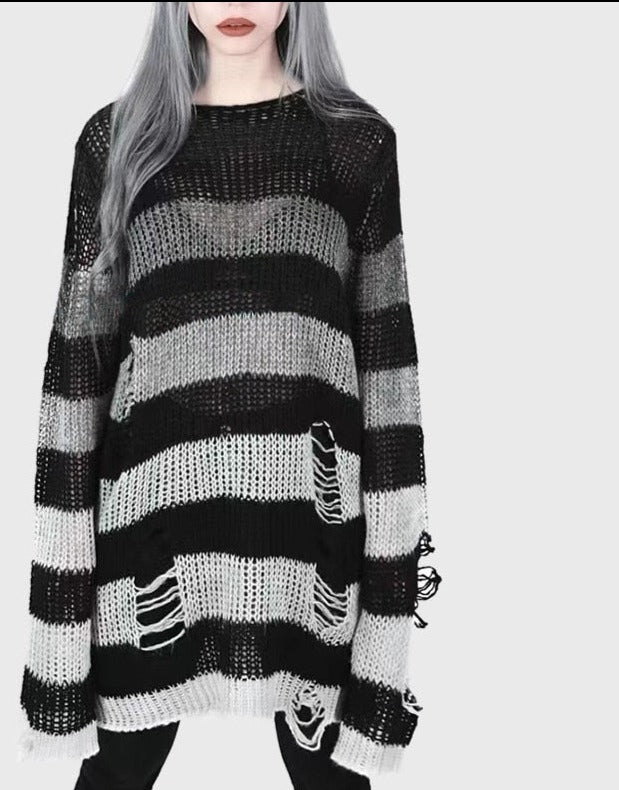 Alternative Outfit Striped Sweatshirts