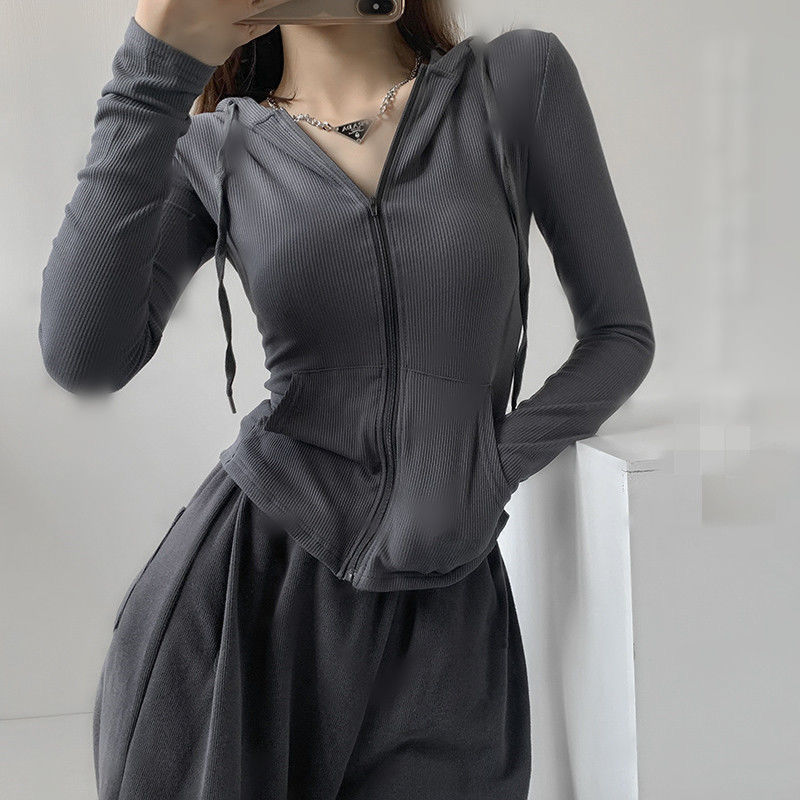 Gothic Streetwear Zip Up Oversized T-Shirt with Hood
