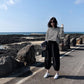 Gothic Japan style Stripe Cotton Hoodie for Women
