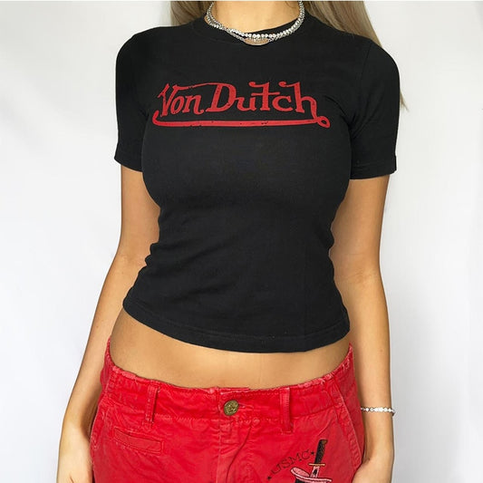 Grunge Print Women's Crop Top