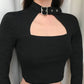 Gothic Cut-Out Black Harajuku Crop T-Shirt -