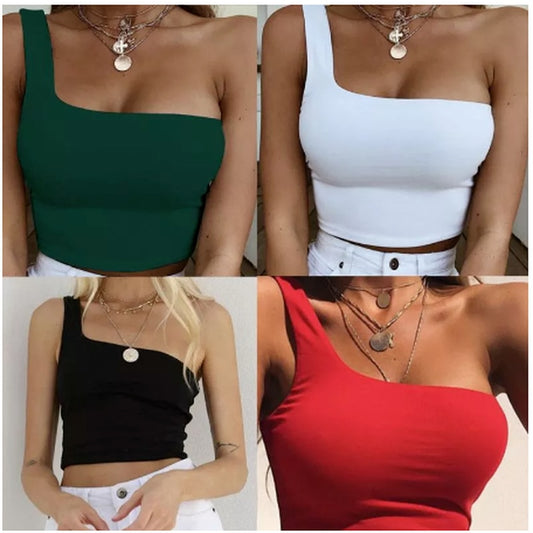 Gothic One Shoulder Tank Top