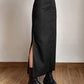 Gothic Casual Tag Split Women Midi Skirt