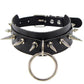 Gothic Choker Necklace with Spikes, Chains and Pendants