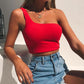 Gothic One Shoulder Tank Top