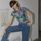 Dark and mysterious Dragonfly Crop Top, perfect for alternative fashion lovers.