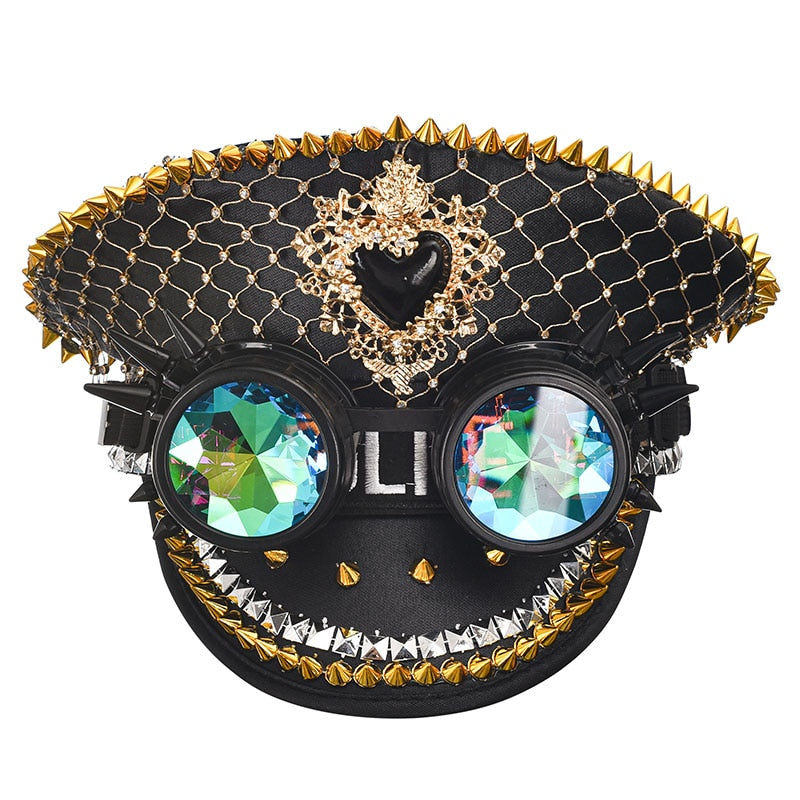 Luxury Gothic Adult Party Hats Covered in Glass and Gems
