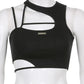 Punk-inspired sleeveless crop top for an edgy look