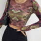 Grunge Printed Crop Top
