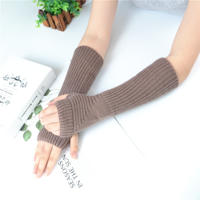 Soft Long Fingerless Gloves