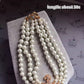 Gothic Chain and Pearl Choker Necklace with Zircon Stone