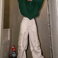 Gothic White Cargo Pants with Chain