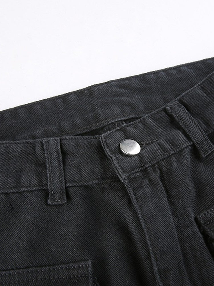 Eyelet Buckle Cyber Punk Baggy Jeans Y2K
