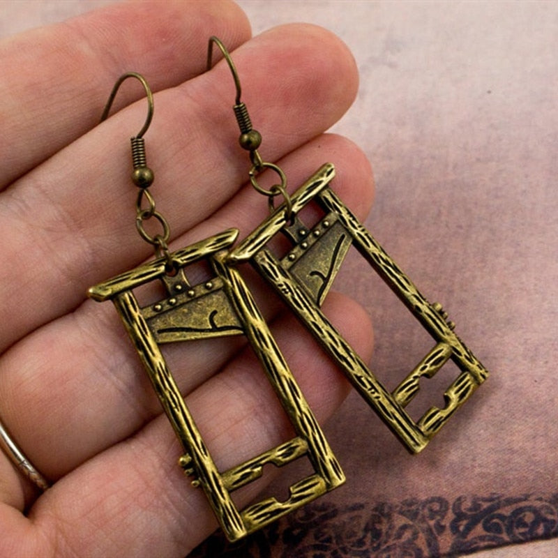 Gothic Guillotine Drop Dangle Earrings