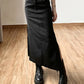 Gothic Casual Tag Split Women Midi Skirt