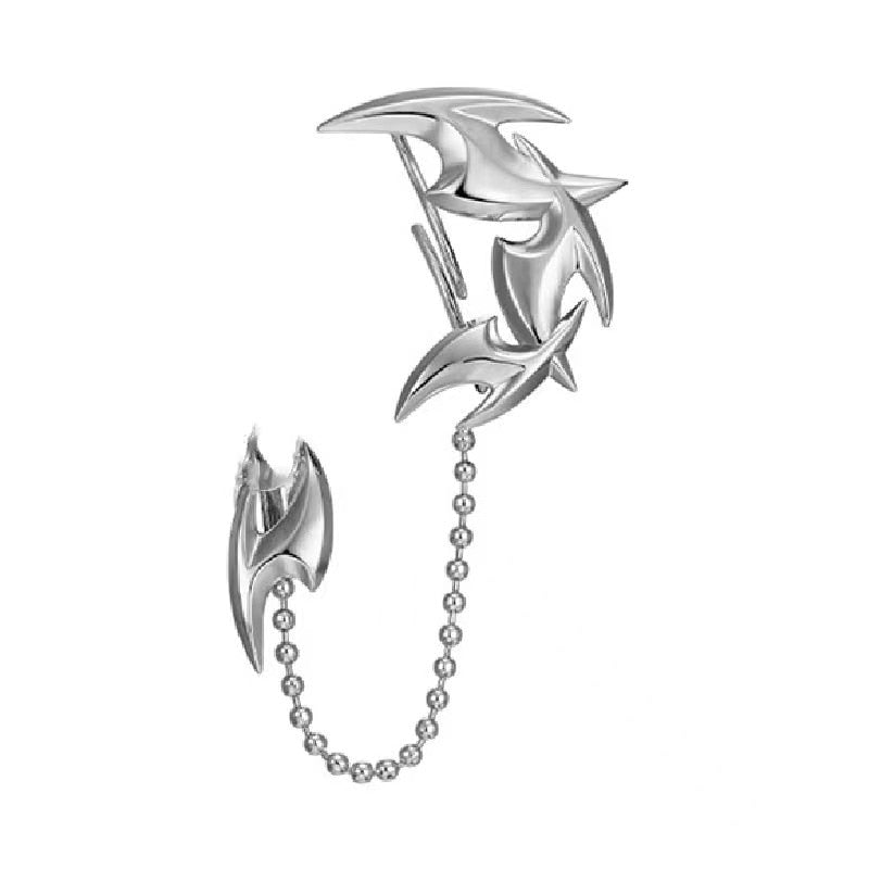 Gothic Goblin Ear Bones Clip with Chain Tassel