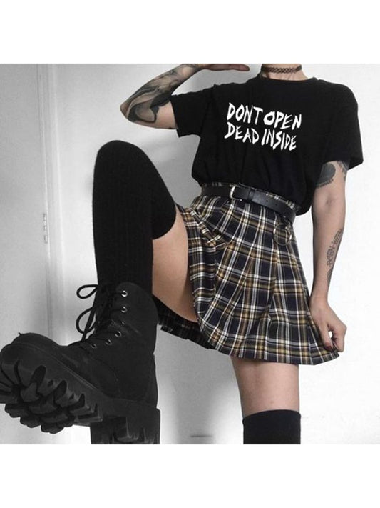 Gothic Dead Inside Dark Graphic T-shirt