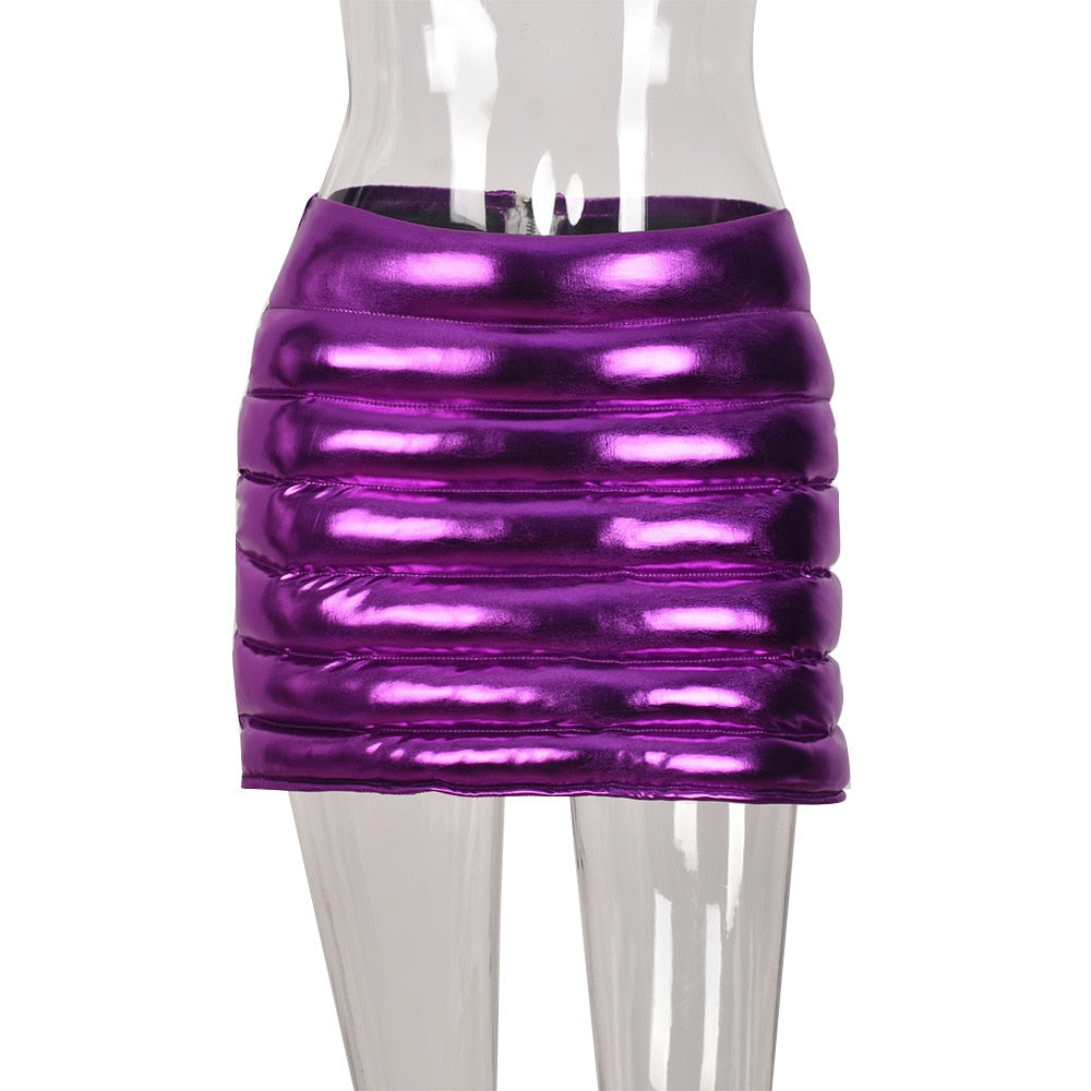 Gothic Silver Stretch Skirt